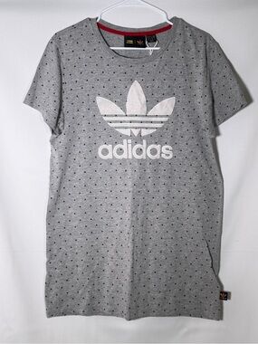 Pharrell Williams adidas Gray Short Sleeve Trefoil Logo Tee